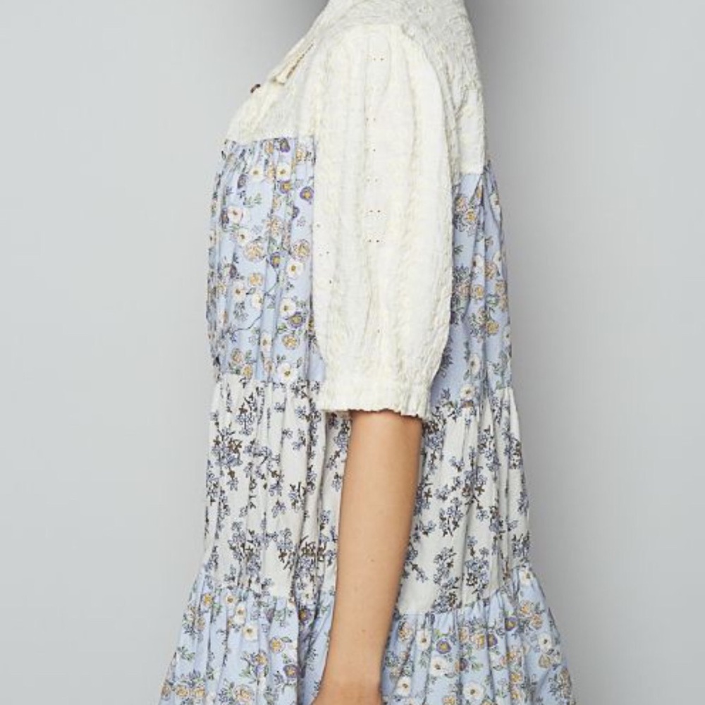 Pol Floral Patchwork Button-Up Blouse - image 3